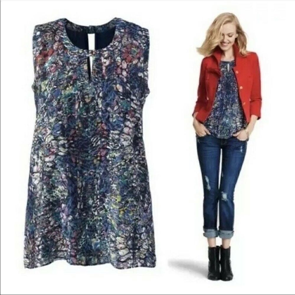 Cabi | Stained Glass Keyhole Blouse Tank 3093 | S